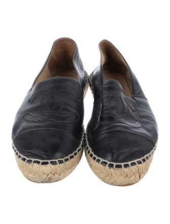 Chanel Interlocking CC Logo Lambskin Espadrilles