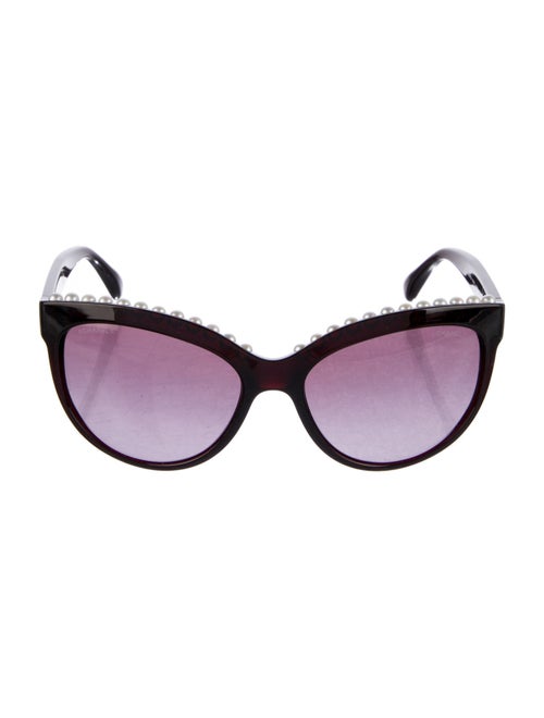 Chanel Faux Pearl Accents Cat-Eye Sunglasses