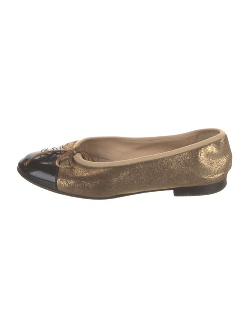 Chanel Interlocking CC Logo Suede Ballet Flats
