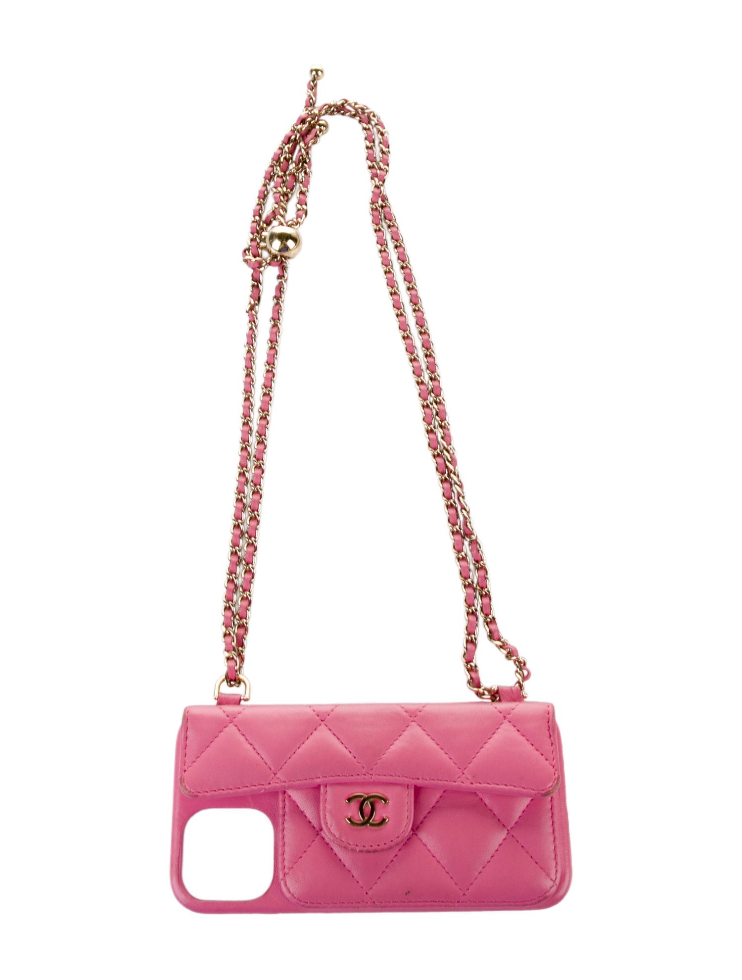 Chanel Quilted iPhone 11 Case w/ Chain