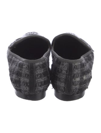 Chanel Interlocking CC Logo Wool Loafers