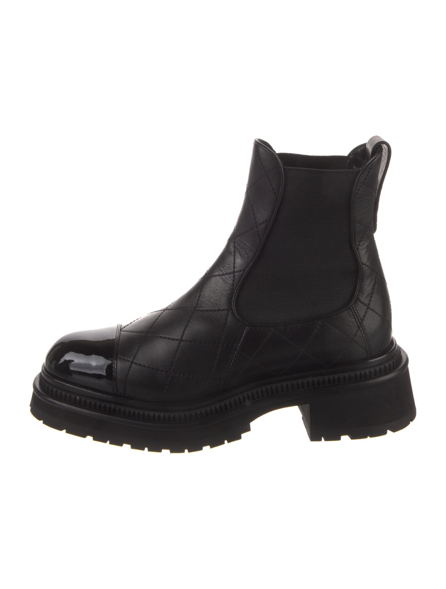 Chanel 2023 Interlocking CC Logo Chelsea Boots