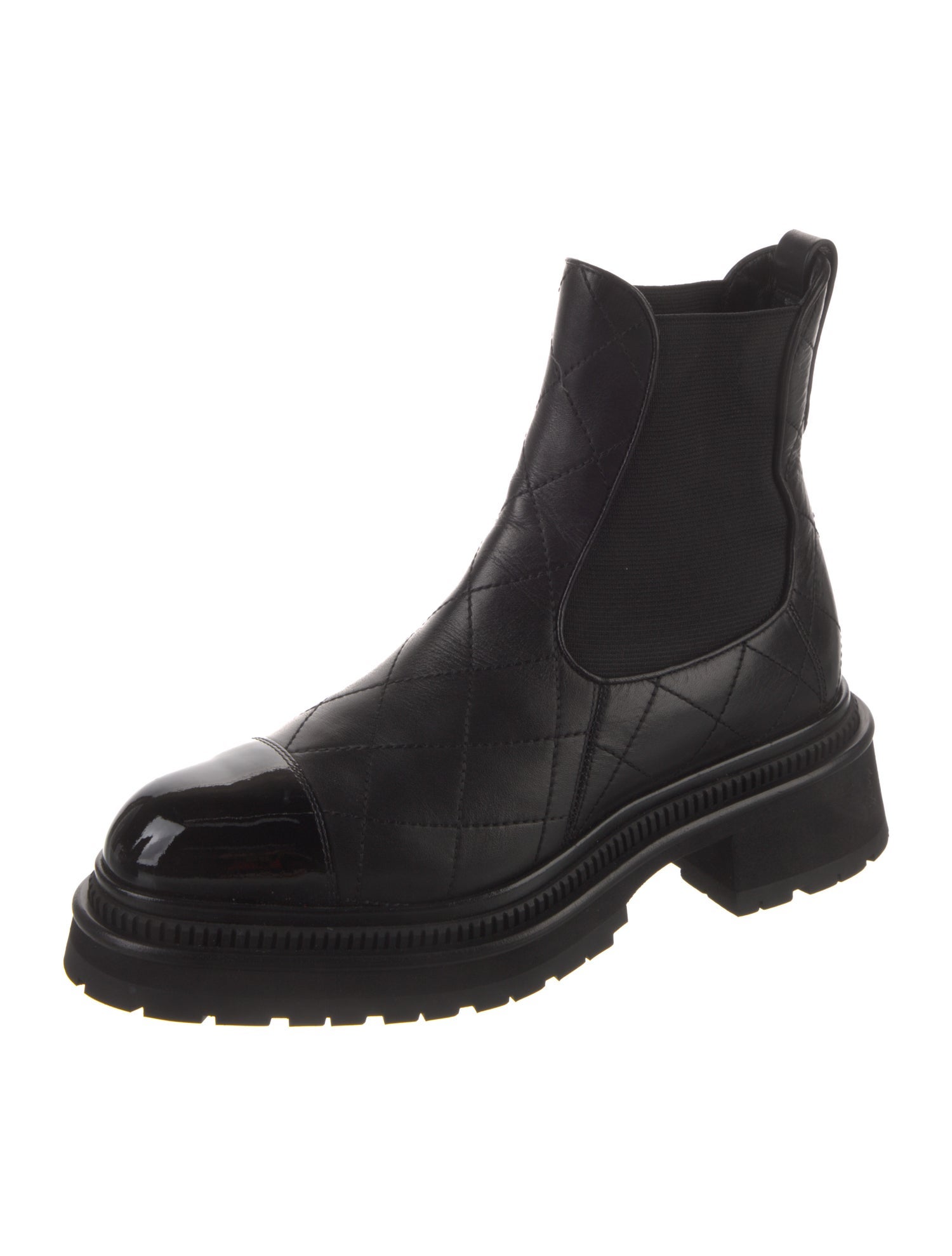 Chanel 2023 Interlocking CC Logo Chelsea Boots