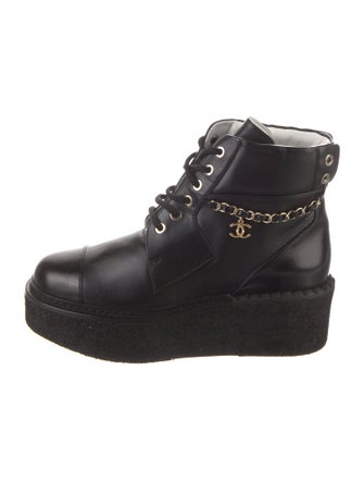 Chanel 2022 Interlocking CC Logo Combat Boots