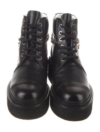 Chanel 2022 Interlocking CC Logo Combat Boots
