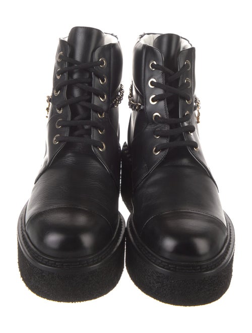 Chanel 2022 Interlocking CC Logo Combat Boots