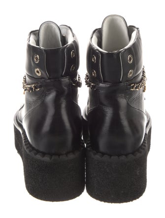 Chanel 2022 Interlocking CC Logo Combat Boots