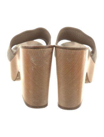 Chanel Interlocking CC Logo Leather Slides