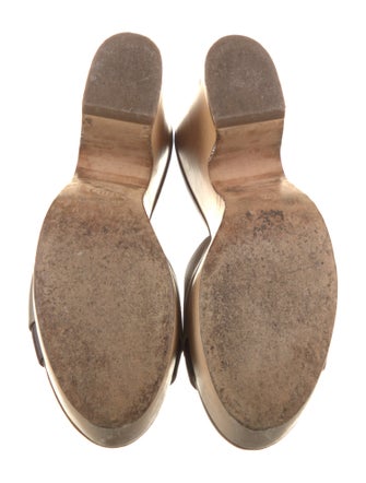 Chanel Interlocking CC Logo Leather Slides