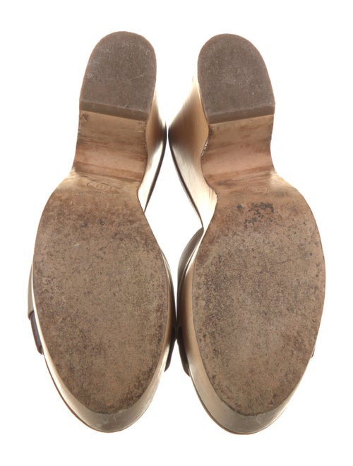 Chanel Interlocking CC Logo Leather Slides