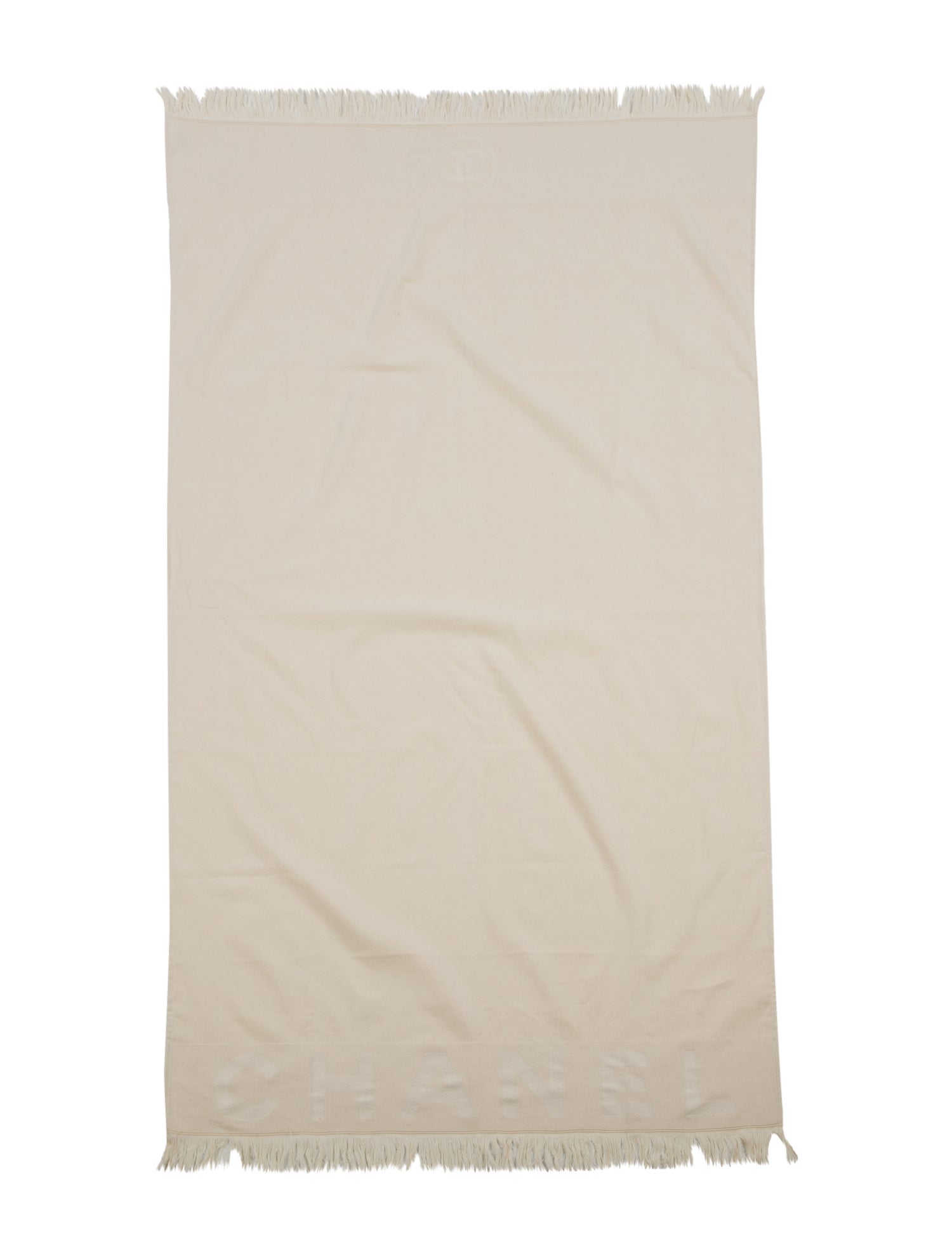 Chanel 2023 2-Piece CC Woven Cotton Beach Towel Set