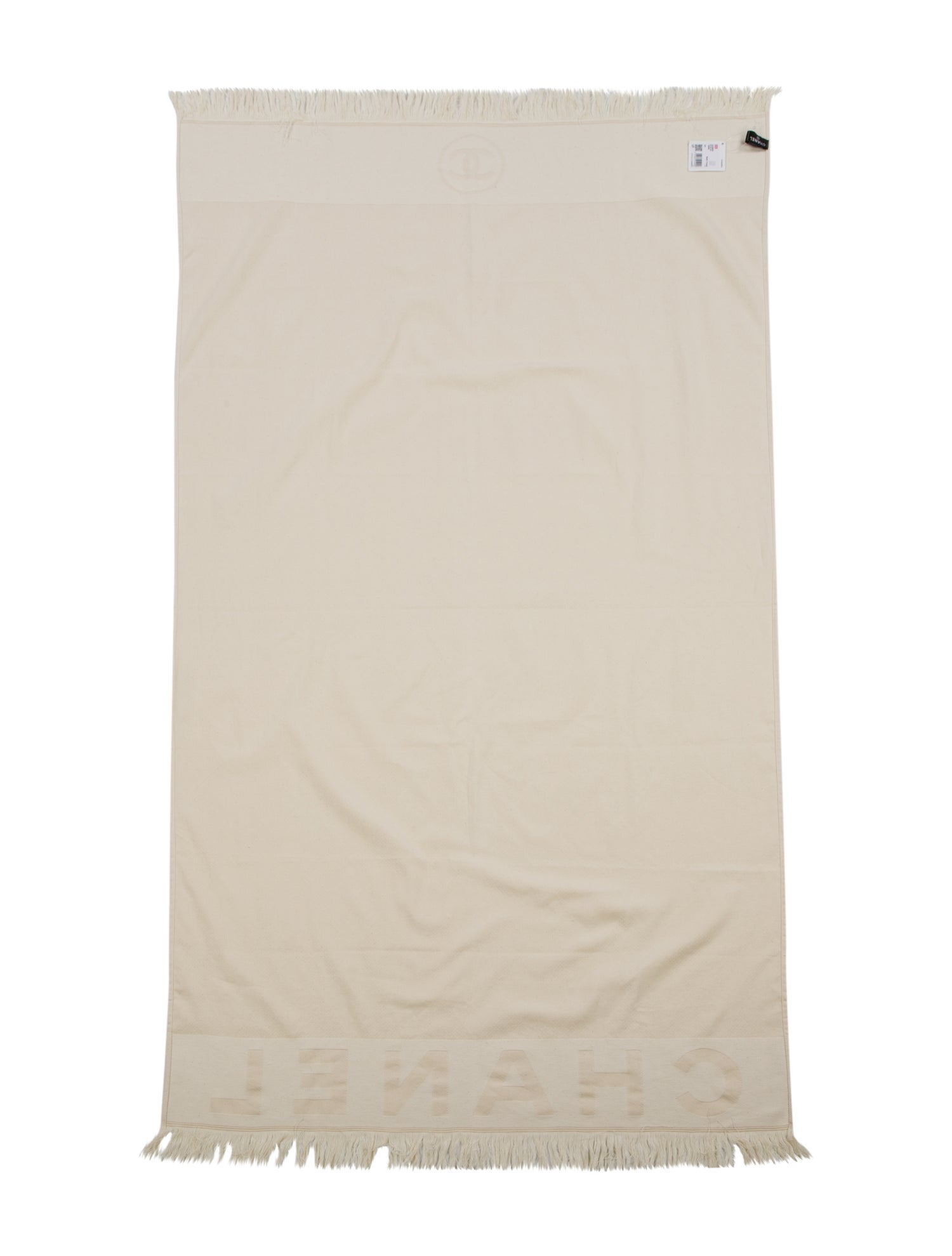 Chanel 2023 2-Piece CC Woven Cotton Beach Towel Set