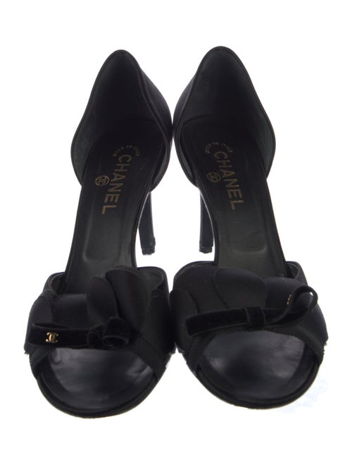 Chanel Interlocking CC Logo Satin Sandals