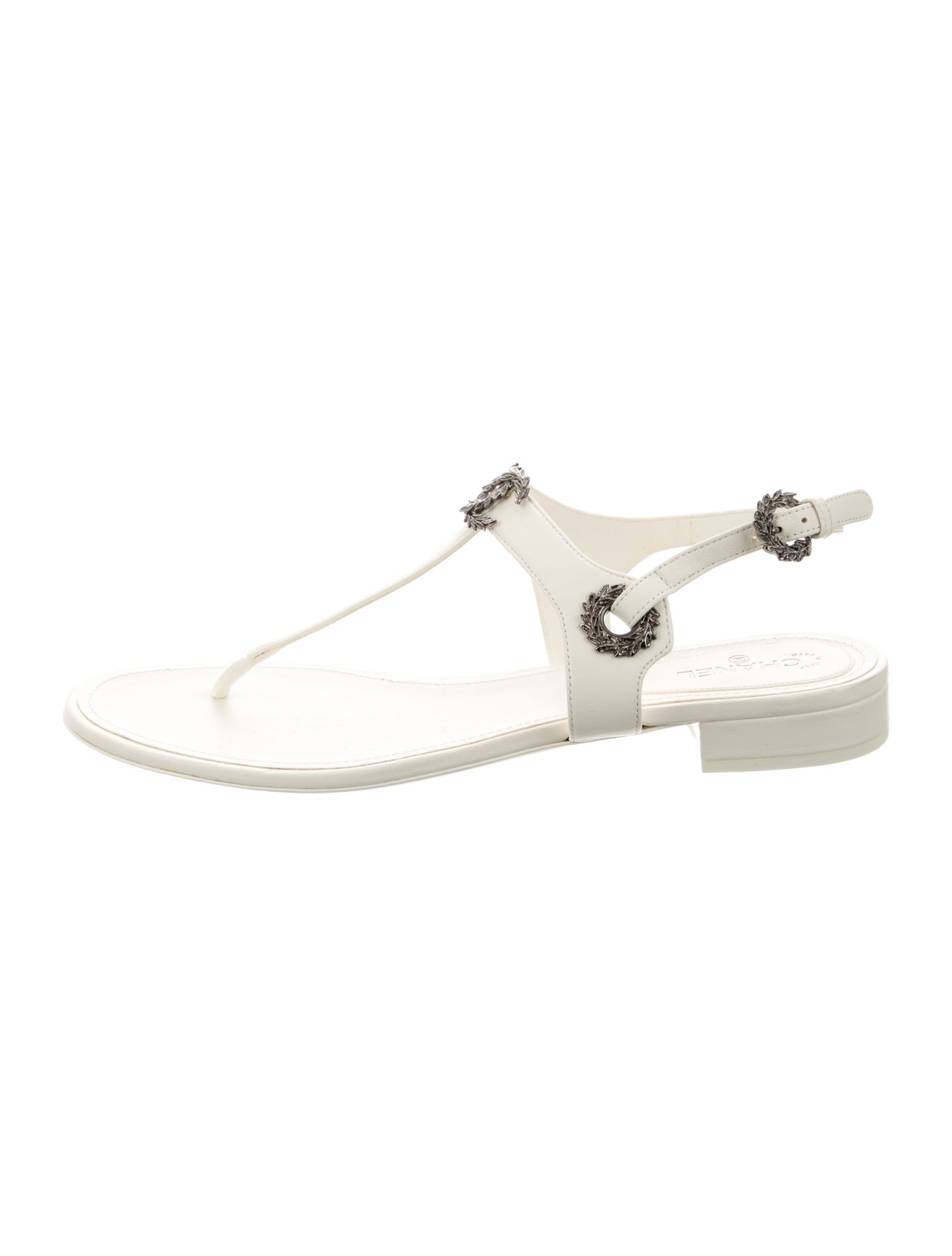 Chanel 2022 Interlocking CC Logo T-Strap Sandals