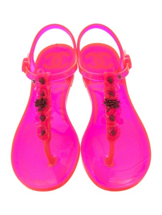 Chanel 2016 Interlocking CC Logo T-Strap Sandals