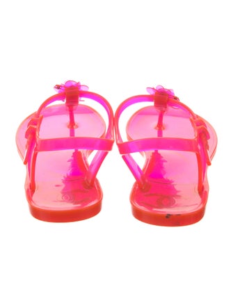 Chanel 2016 Interlocking CC Logo T-Strap Sandals