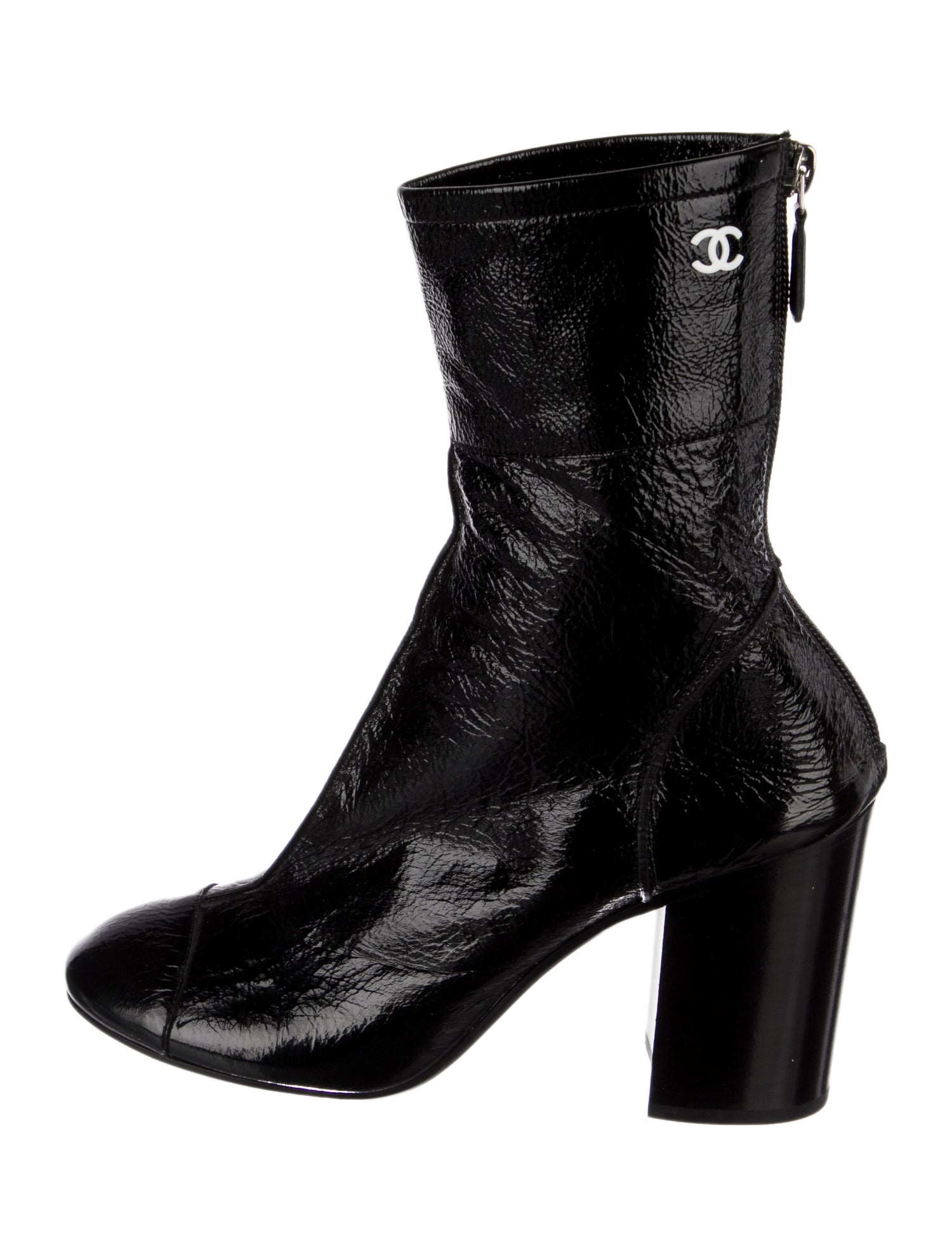 Chanel Interlocking CC Logo Leather Boots