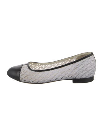 Chanel Interlocking CC Logo Lasercut Accents Ballet Flats