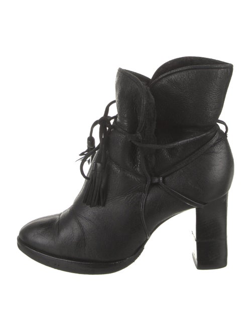 Chanel Interlocking CC Logo Leather Lace-Up Boots