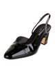Chanel Interlocking CC Logo Patent Leather Slingback Pumps