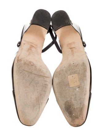 Chanel Interlocking CC Logo Patent Leather Slingback Pumps