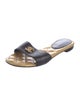 Chanel Interlocking CC Logo Leather Slides