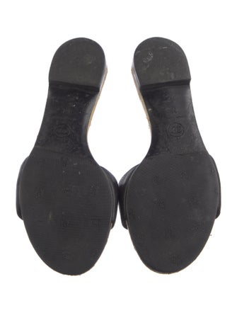 Chanel Interlocking CC Logo Leather Slides