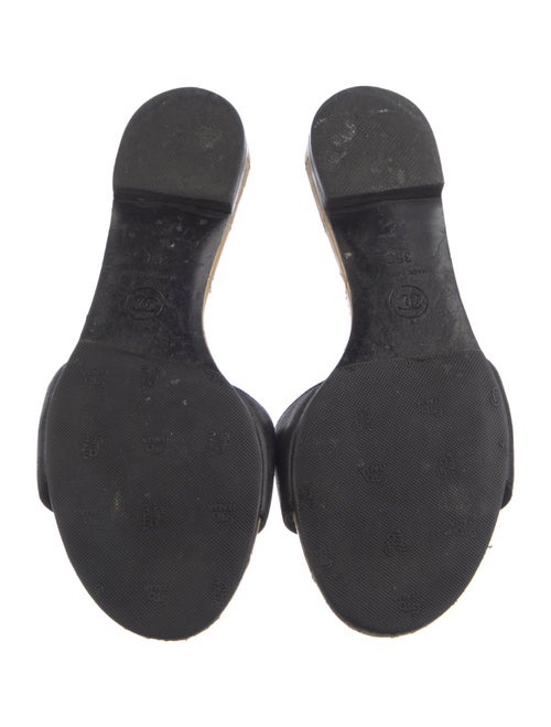 Chanel Interlocking CC Logo Leather Slides