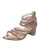 Chanel Interlocking CC Logo Chain-Link Accents Gladiator Sandals