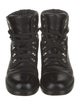 Chanel Interlocking CC Logo Leather Combat Boots