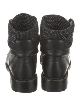 Chanel Interlocking CC Logo Leather Combat Boots