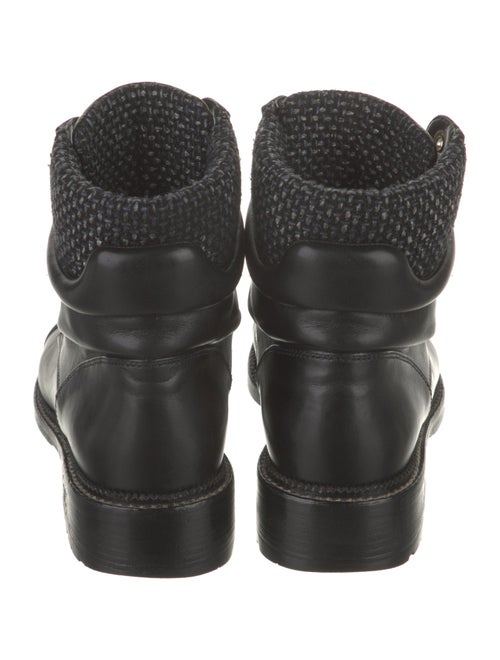 Chanel Interlocking CC Logo Leather Combat Boots