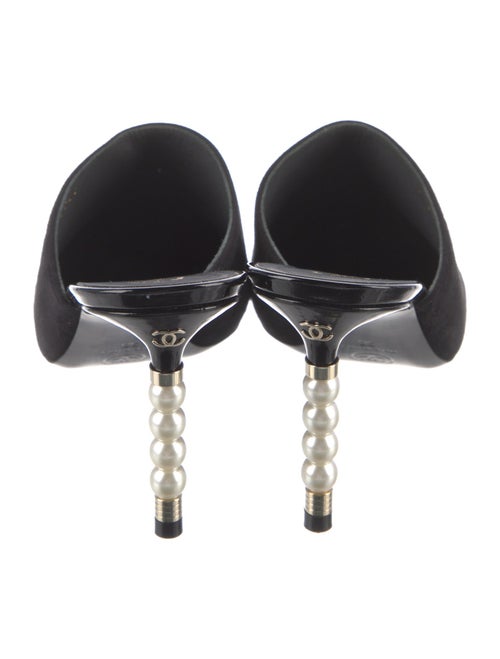 Chanel Interlocking CC Logo Suede Mules