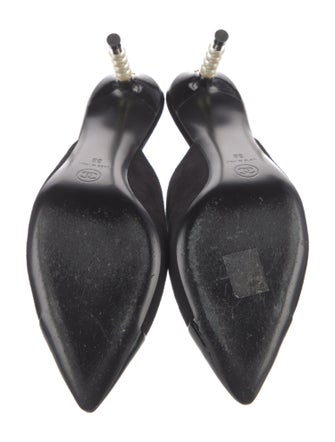 Chanel Interlocking CC Logo Suede Mules