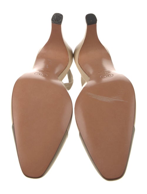 Chanel Interlocking CC Logo Leather Slingback Pumps