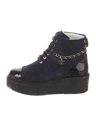 Chanel 2022 Interlocking CC Logo Combat Boots