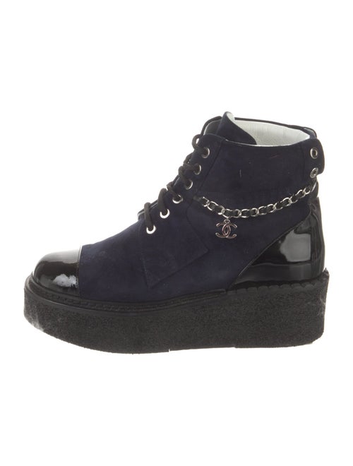 Chanel 2022 Interlocking CC Logo Combat Boots