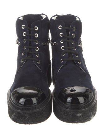 Chanel 2022 Interlocking CC Logo Combat Boots