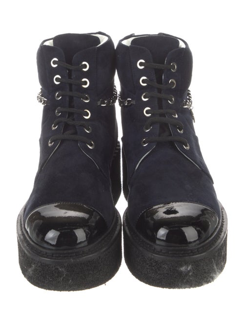 Chanel 2022 Interlocking CC Logo Combat Boots