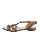 Chanel Interlocking CC Logo Leather T-Strap Sandals