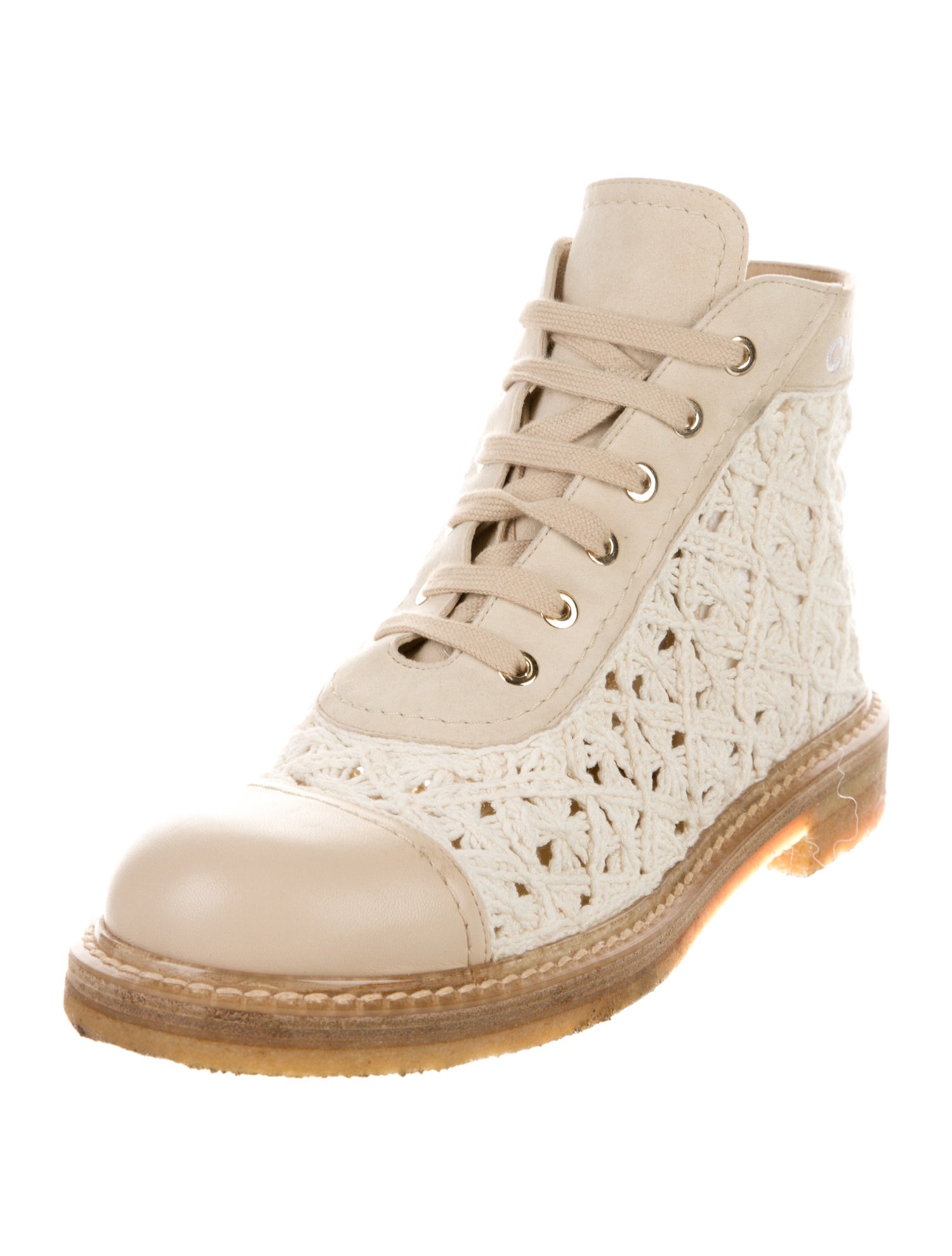 Chanel 2019 Interlocking CC Logo Combat Boots