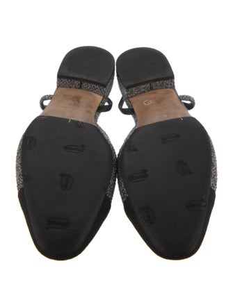 Chanel Interlocking CC Logo Tweed Slingback Flats