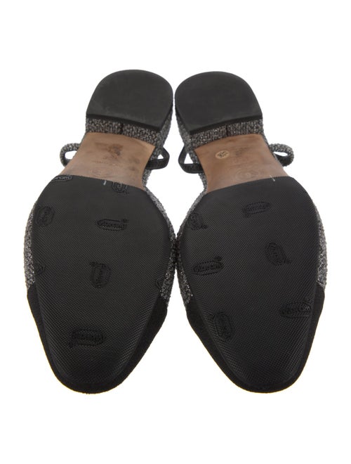 Chanel Interlocking CC Logo Tweed Slingback Flats