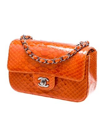 Chanel Python Classic Rectangular Mini Single Flap Bag