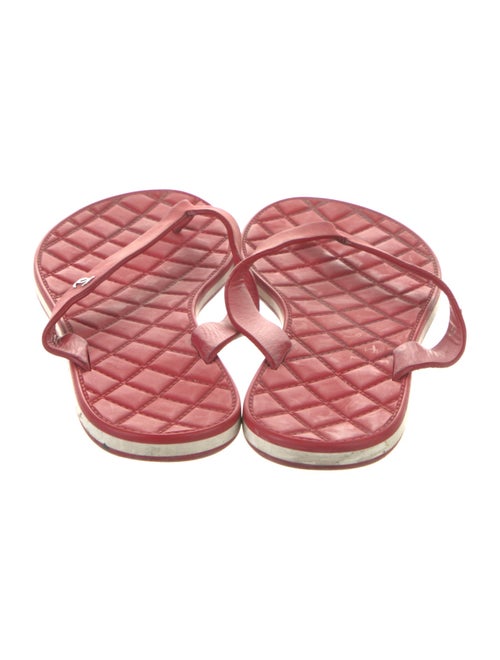 Chanel Interlocking CC Logo Leather Flip Flops