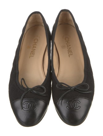 Chanel Interlocking CC Logo Jersey Ballet Flats