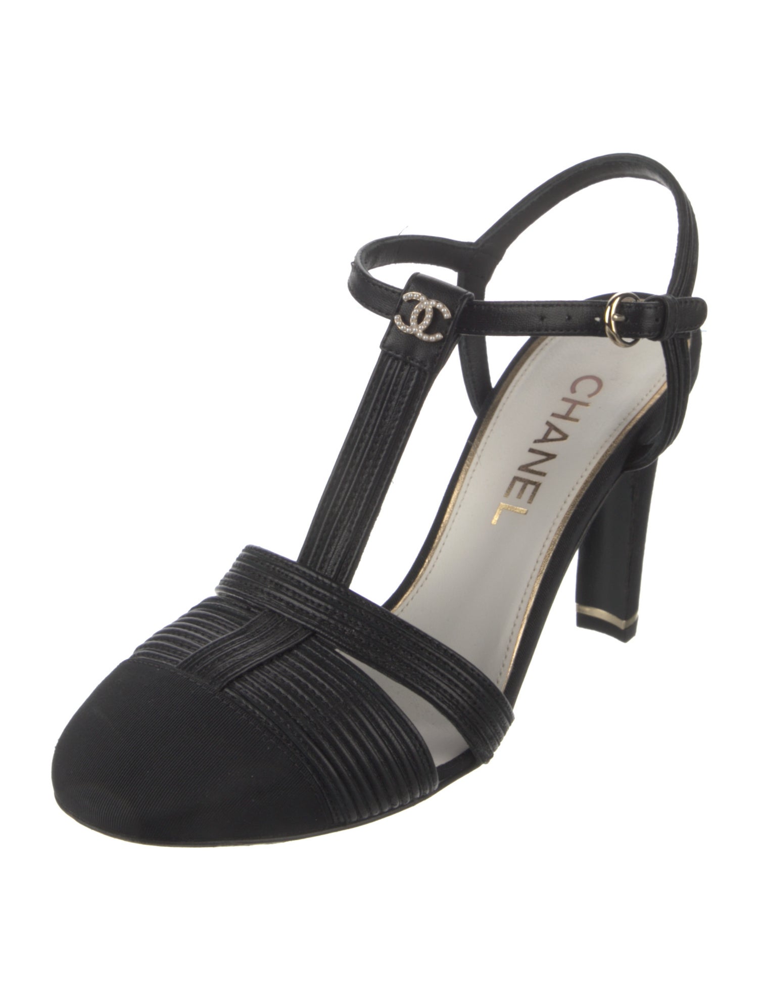 Chanel 2023 Interlocking CC Logo T-Strap Pumps