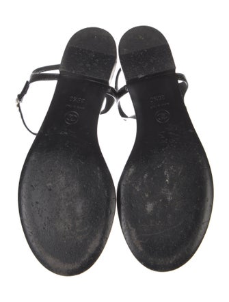 Chanel 2017 Interlocking CC Logo T-Strap Sandals