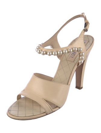 Chanel 2014 Interlocking CC Logo Slingback Sandals