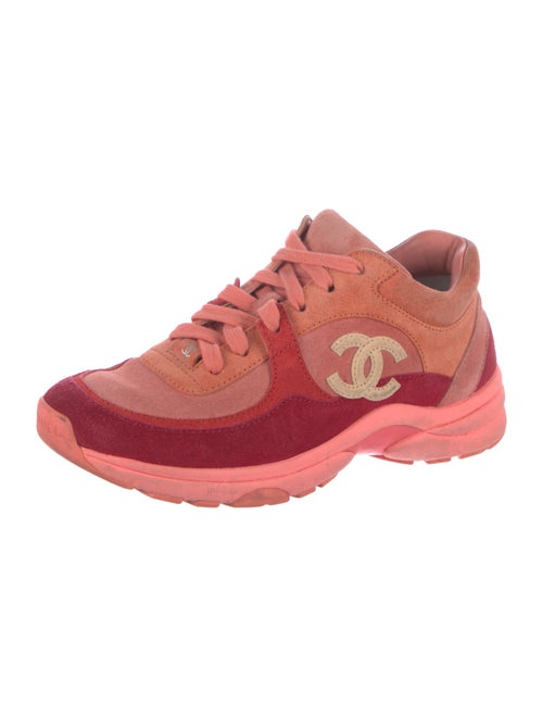 Chanel Interlocking CC Logo Suede Sneakers